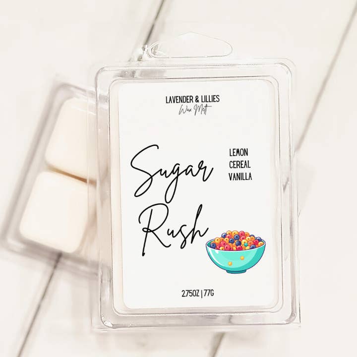 Sugar Rush- Coconut Wax Melt- 2.75oz Clamshell for wholesale by Lavender & Lillies