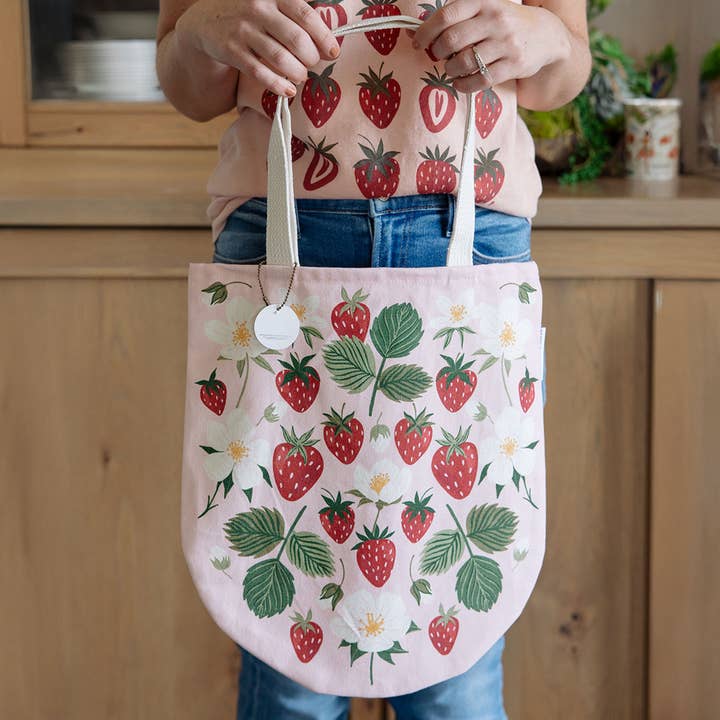 Paper Farm Press - Wholesale Tote Bag - Women's - Strawberry Patch Canvas Tote Bag