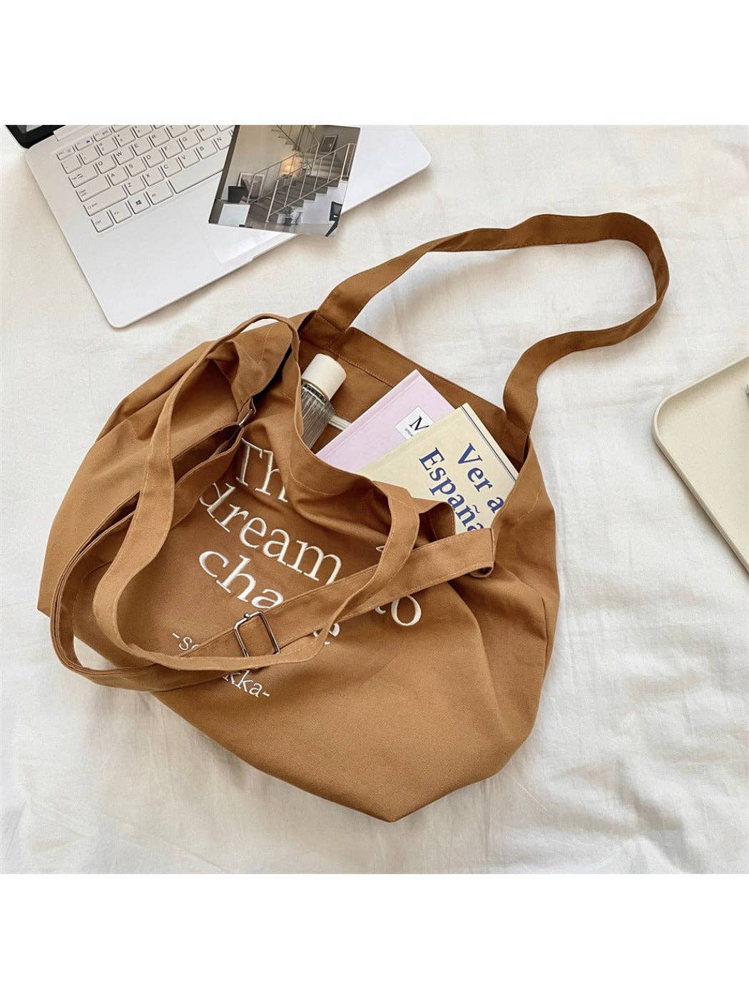 Funkyrel® Atzbranding Limited - Venta al por mayor Bolsa de asa- Mujer - Cosbai - Bolsa de lona con letras coreanas para mujer7