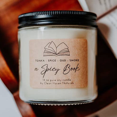 Spicy Book Book Lover Candle for wholesale by Clean Haven
