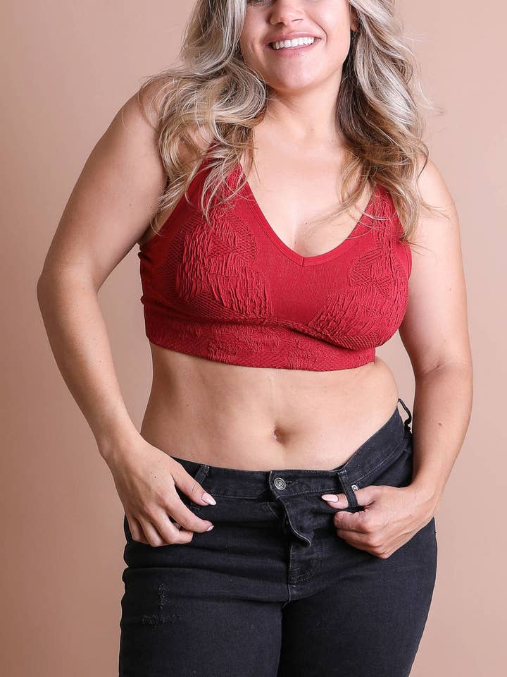 Leto Accessories - Wholesale Bralette – Women's - Chic Plus Size Textured Seamless Padded Brami7