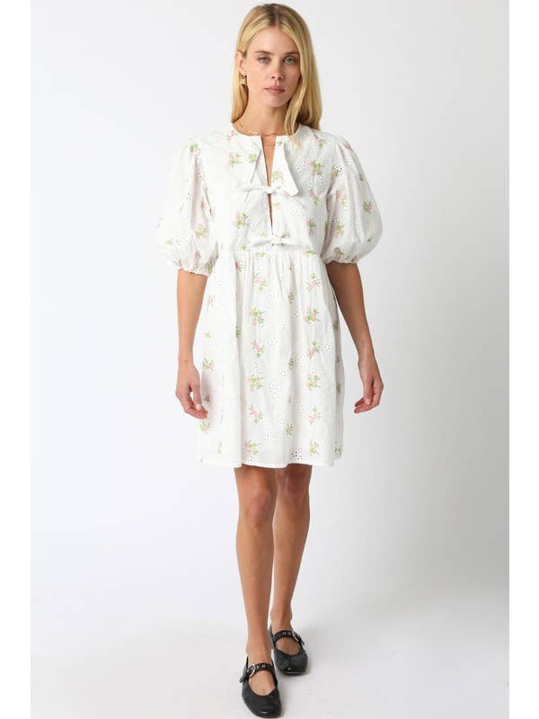 White Pink Saylor Floral Dress for wholesale on Faire3