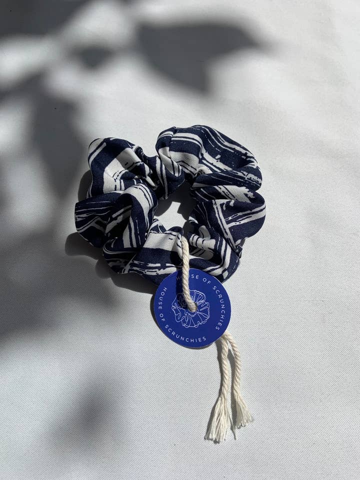 Scrunchie - Blue/White Maritime - Recycled for wholesale by House of Scrunchies