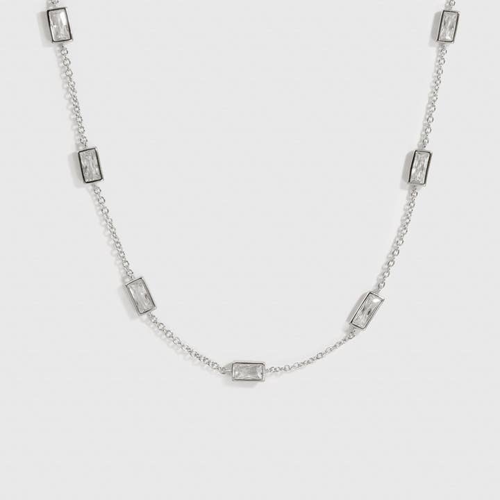 Baguette-sleben Multi Bezel Halskæde for engroshandel hos DRAE COLLECTION