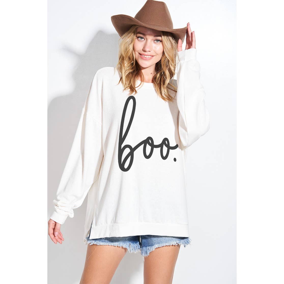 Phil Love - Wholesale Graphic Sweatshirt - Women's - Boo print tri blend sweatshirts0