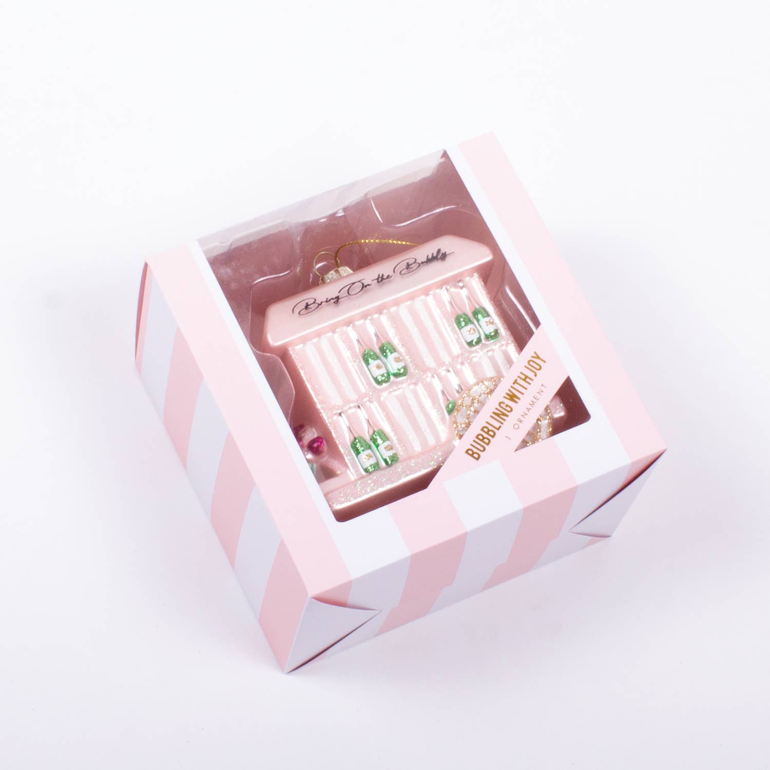 8 Oak Lane - Wholesale Ornament - Bubbly Cart Boxed Glass Ornament1