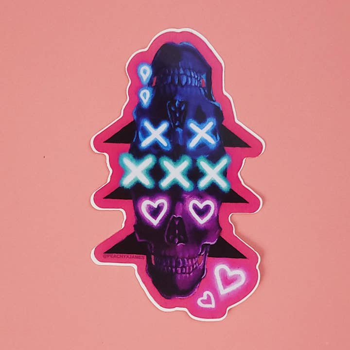 Autocollant en vinyle Lie To Me - Double Skull pour la vente par PeachyxJames