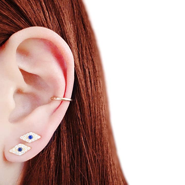 KIKICHIC - Wholesale Stud/post earrings - Small CZ Blue Evil Eyes Stud Earrings2