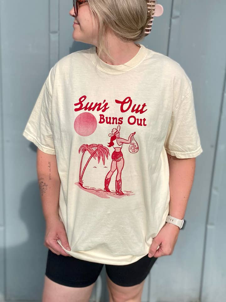 Sun’s Out Buns Out El Ray Art Comfort Colors Graphic Tee for wholesale by Uncommon Wild