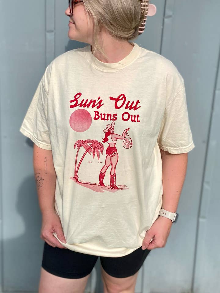Sun’s Out Buns Out El Ray Art Comfort Colors Graphic Tee for wholesale by Uncommon Wild