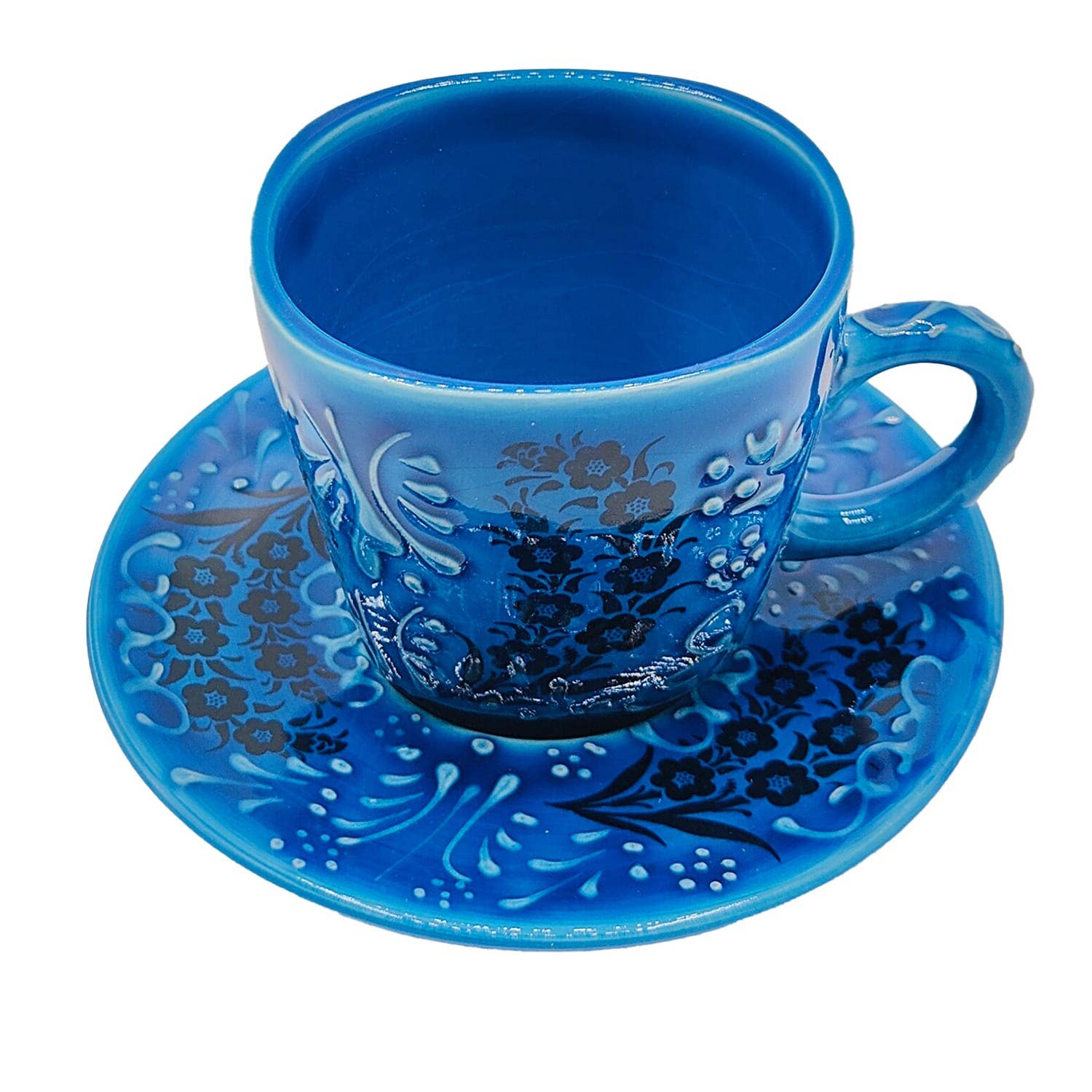 Etnico del Mondo - Wholesale Coffee/Tea Cup - Pair of Ethnic Turkish Cups with Decorated Saucer #21