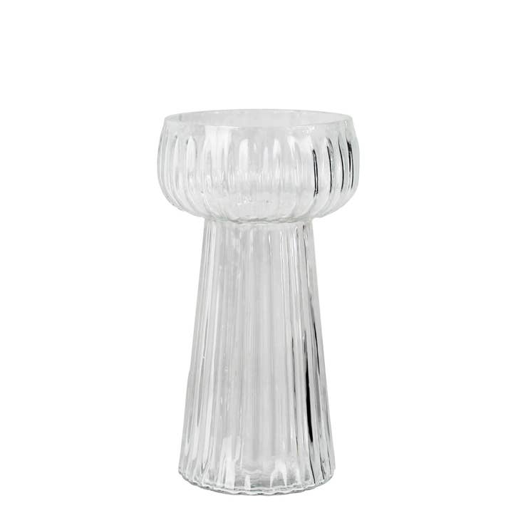 Vase à bulbe cannelé nervuré, verre – Petit pour la vente par HomArt