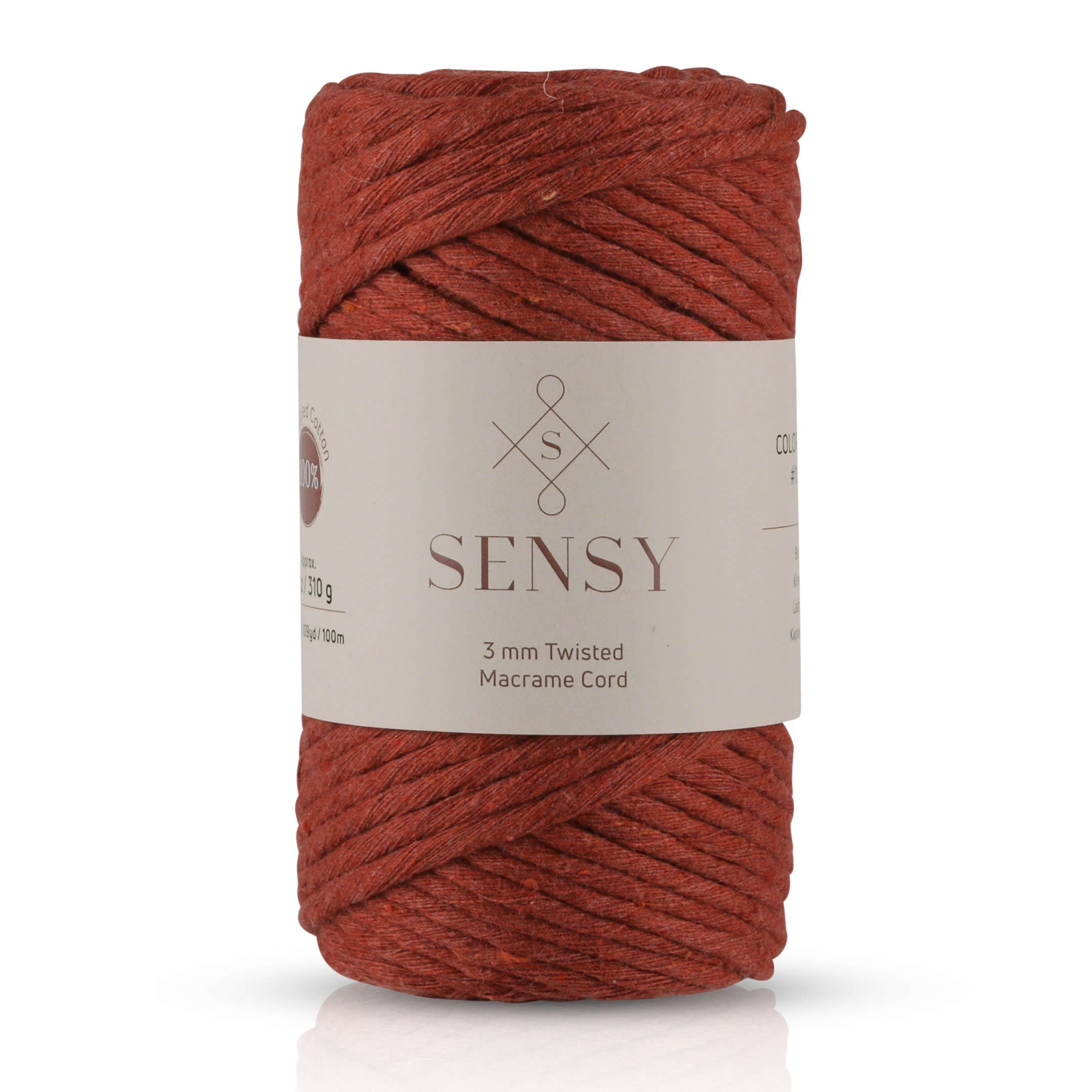 Sensy - Wholesale Yarn - Sensy Premium 3mm - 109 Yards 100% Recycled Cotton Single Strand Macrame Cord24