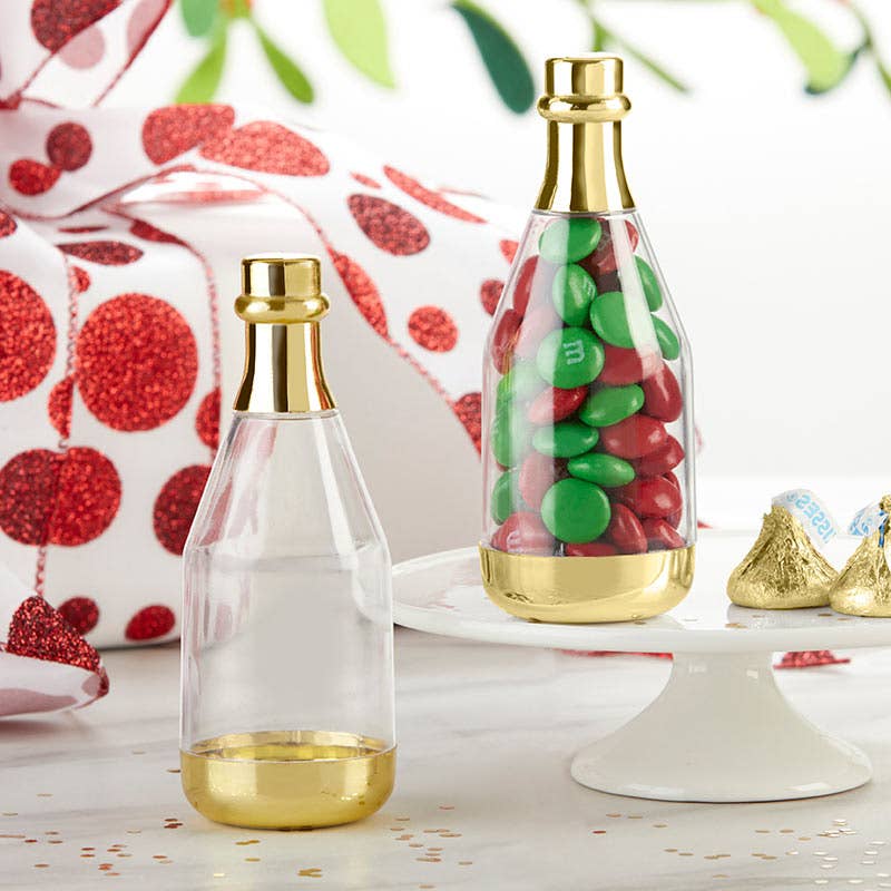 Kate Aspen - Vendita all'ingrosso Borse/Scatole per gadget da festa - Contenitore per bomboniere per bottiglie di champagne dorato metallizzato, set di 125