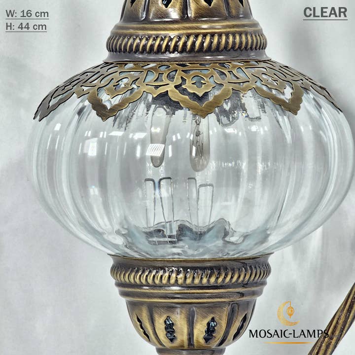 Mosaic Lamps - Wholesale Accent/Desk Lamp - Clear Optic Globe Gooseneck Table Lamp, Ottoman Desk Light,