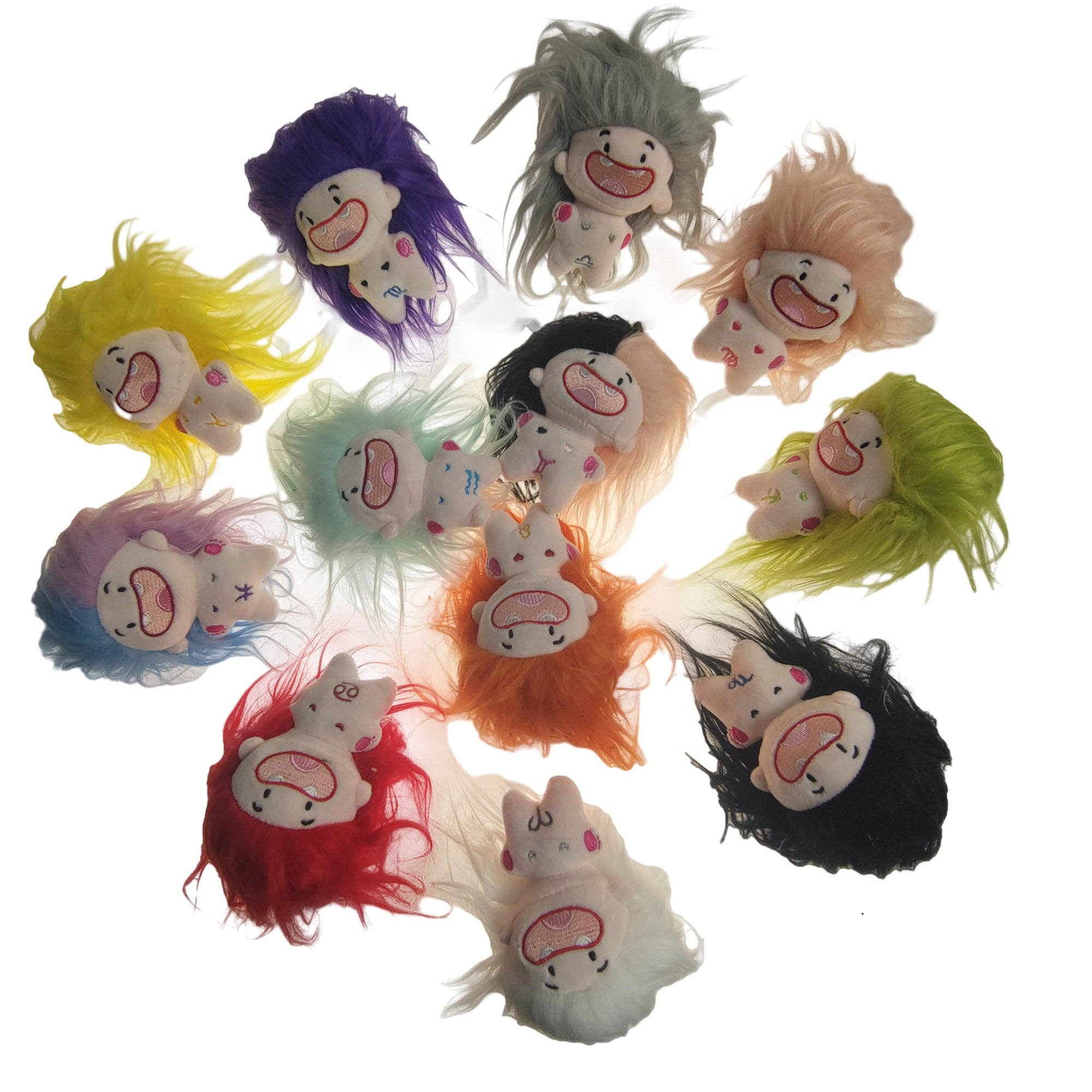 ASSORTEREDE Sjov Hår Stjernetegn Nøgen Dukke Nøglering TY31123-6 (12STK) for engroshandel på Faire2