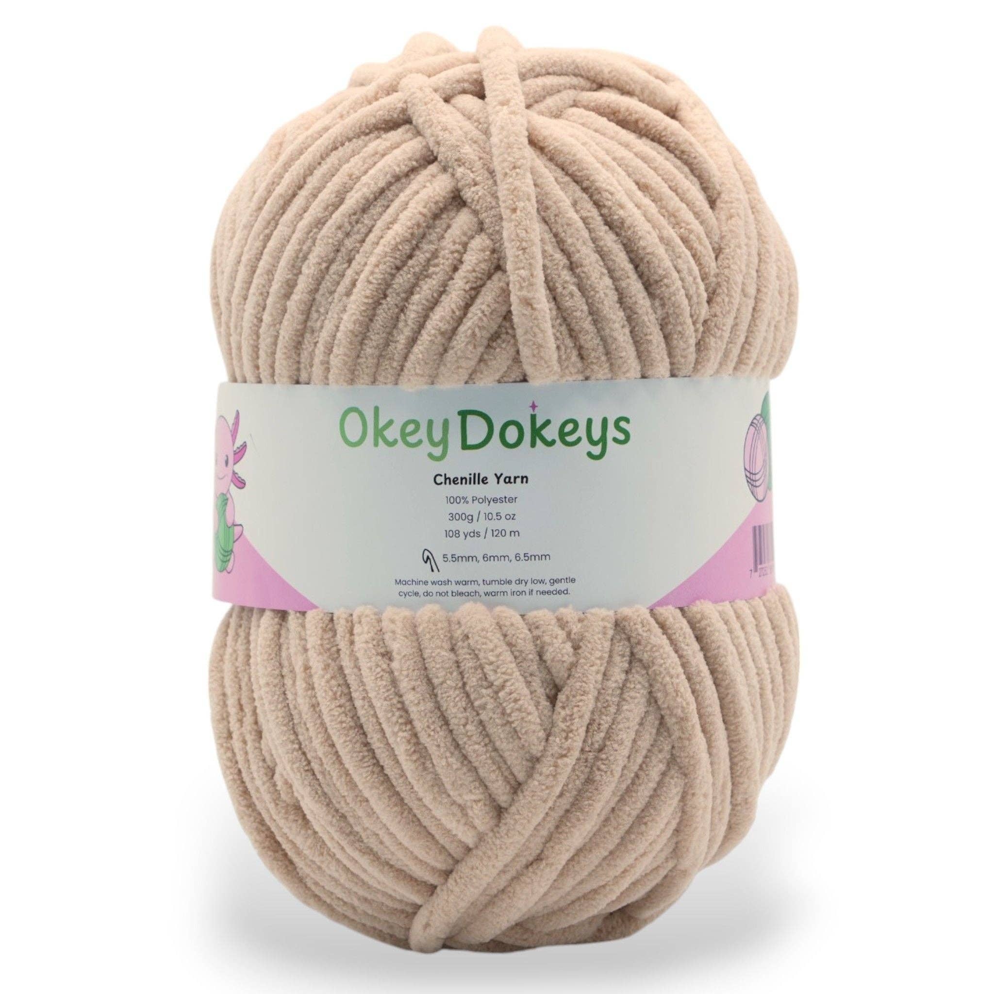 Okey Dokeys – Fio por atacado – Fio de Chenille de Veludo Jumbo - #7 - Novelos de 300g36