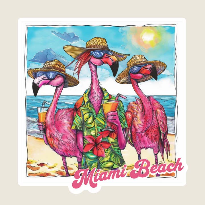 Autocolante Personalizado de Recordação Flocking Flaimingos (B1031) por atacado de Shoreline Summit