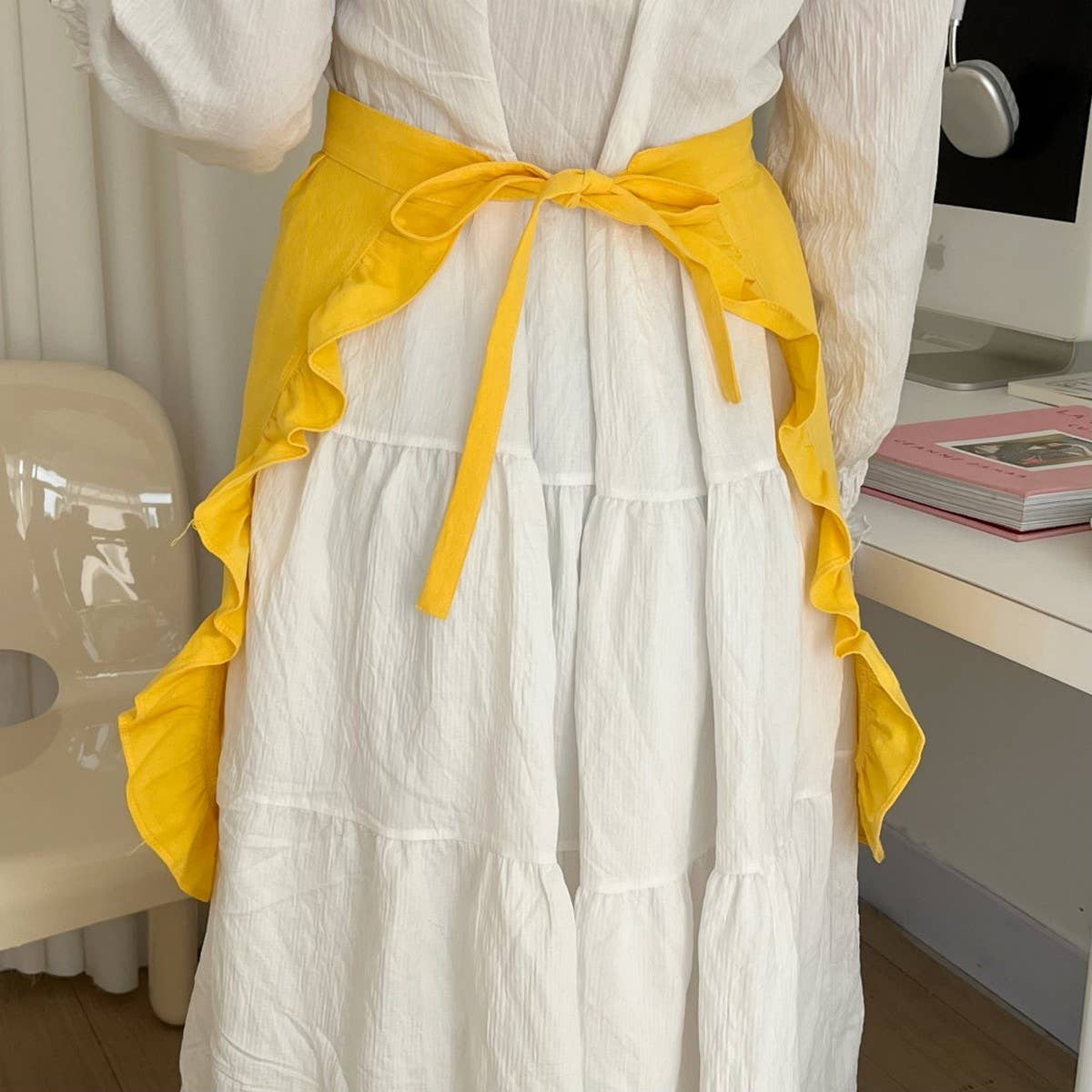 ACCITY - Wholesale Apron - WATERPROOF HALF-LENGTH COTTON LACE APRON_CWMM58262