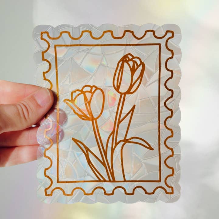 Prismatic Kitty - Wholesale Suncatcher - Tulips Suncatcher | Window Cling | Rainbow Maker Sticker4