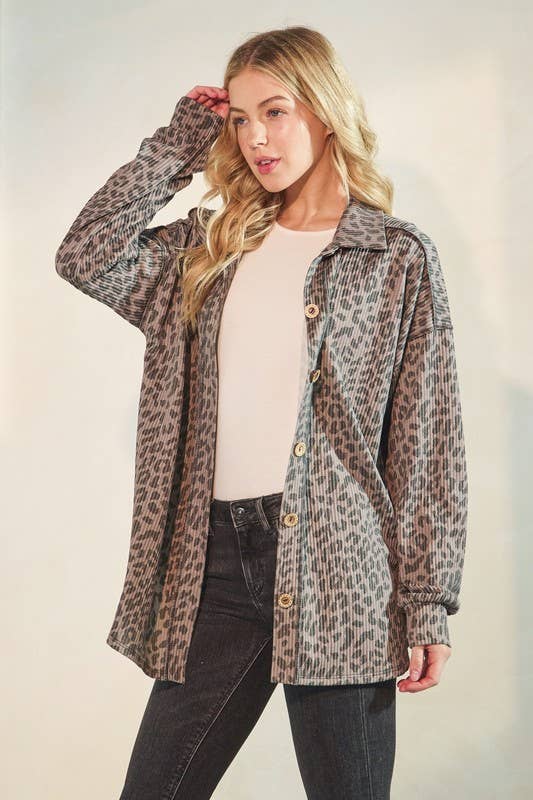 HEIMISH - Venta al por mayor Camisa con botones - Mujer - ET7425-14 TOP BÁSICO CON CUELLO ANIMAL URBANO DE CANALÉ ABOTONADO7