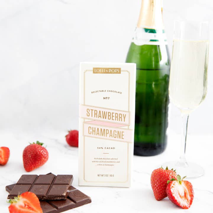 Lolli and Pops - Wholesale Chocolate Bar - Strawberry Champagne Signature Bar1