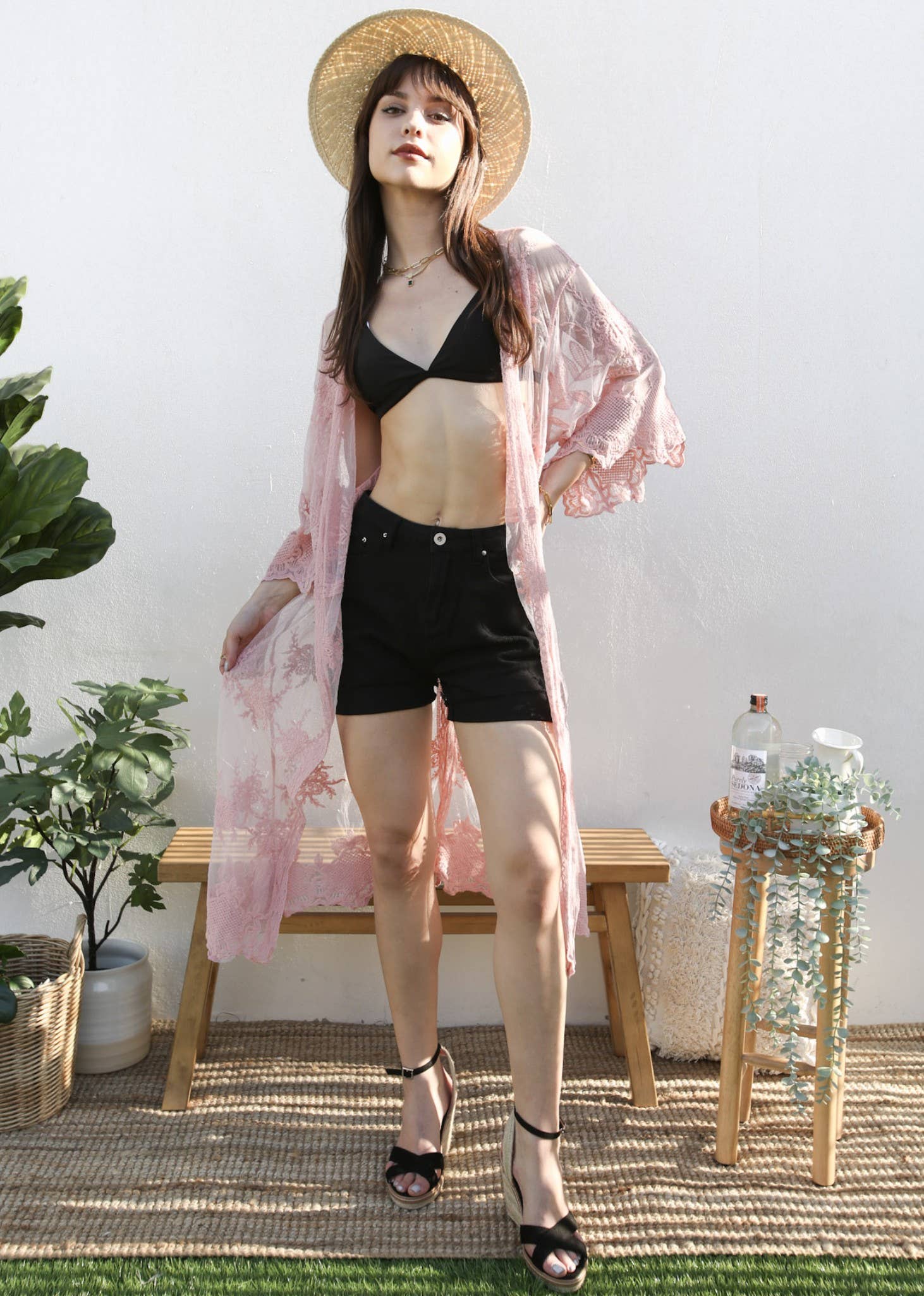 Anna Kaci Wholesale - Wholesale Kimono - Women's - Long Floral Lace Embroidered Kimono10