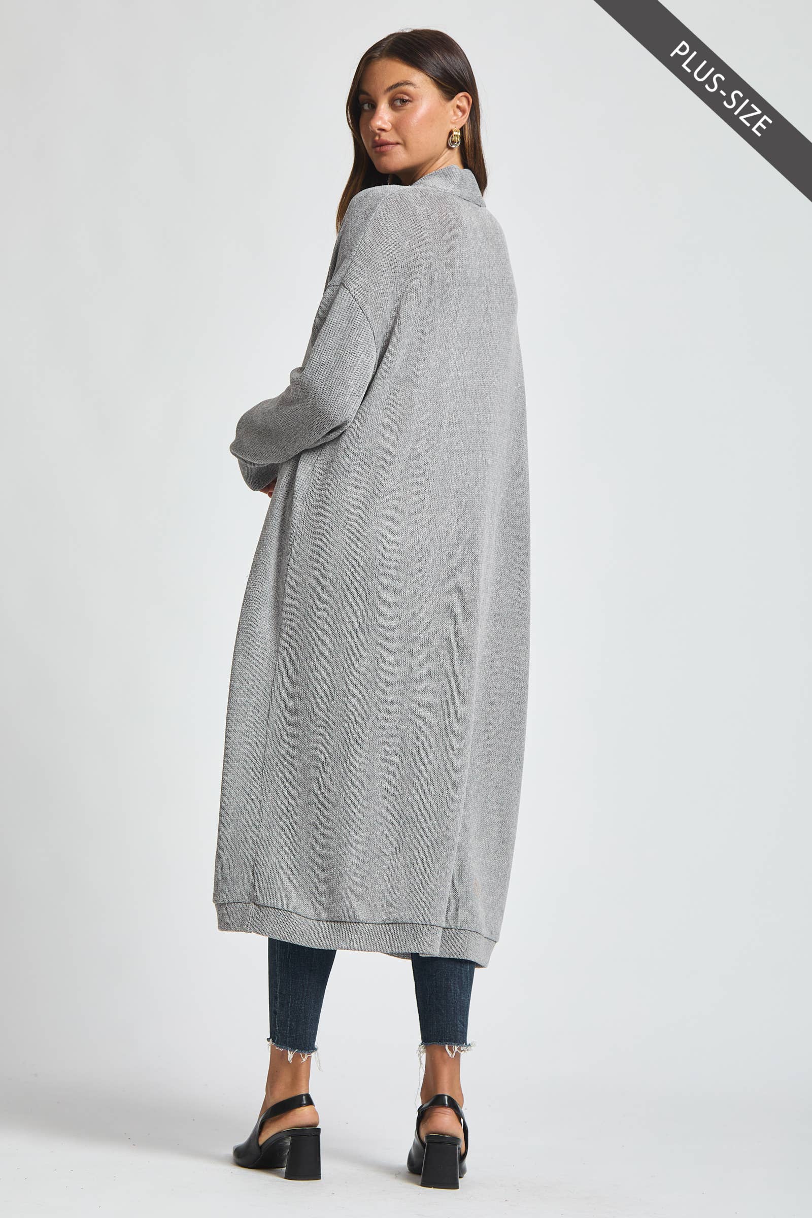 Dear Scarlett - Venta al por mayor Cárdigan - Mujer - Cárdigan Largo Relajado Talla Grande6