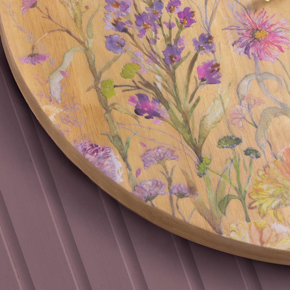 Medmerry Printed Wooden Clock Honey Oak for wholesale on Faire2