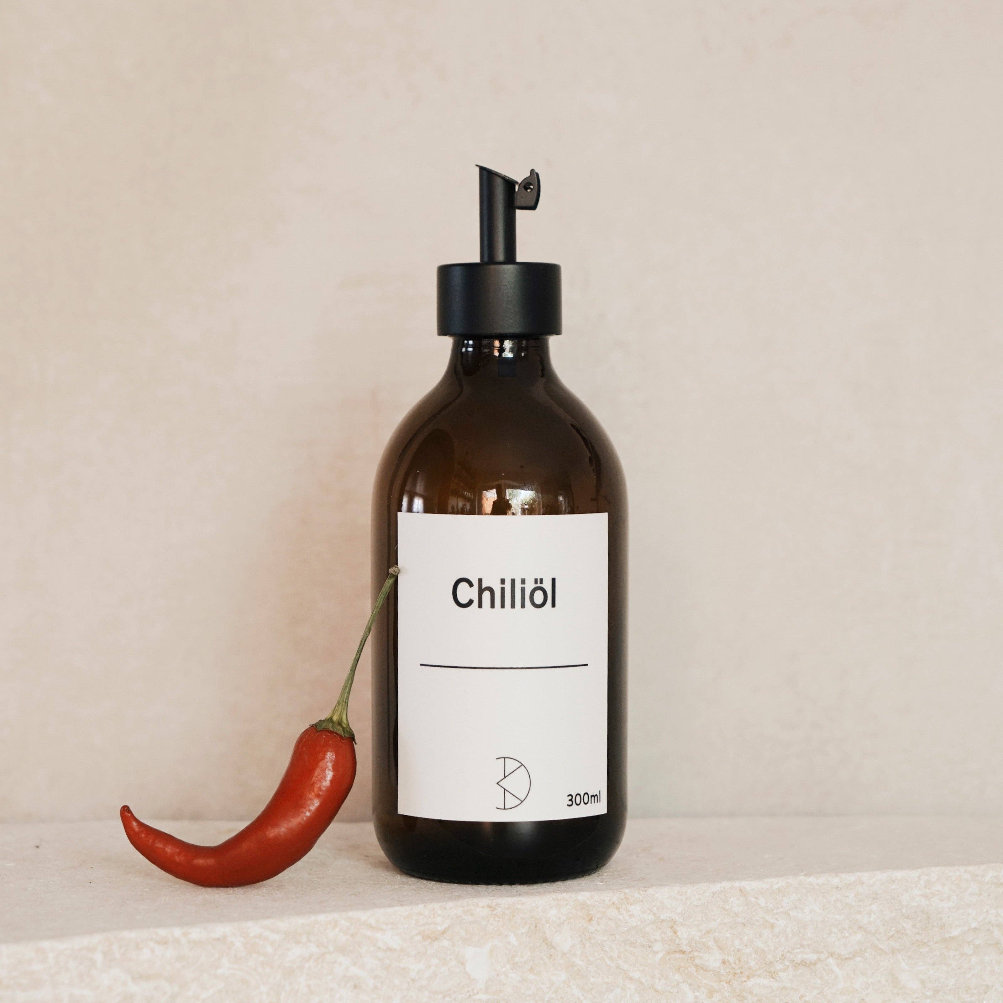 Koffs Design - Wholesale Oil/Vinegar Dispenser - Brown Glass Oil Dispenser – 300 ml Bottle with Stainless Steel Pourer2