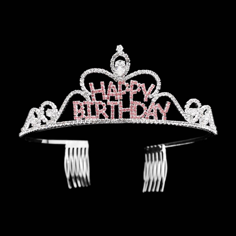 Sensibling Corp. - Wholesale Tiara - Women's - Rhinestone Paved HAPPY BIRTHDAY Message Princess Tiara11