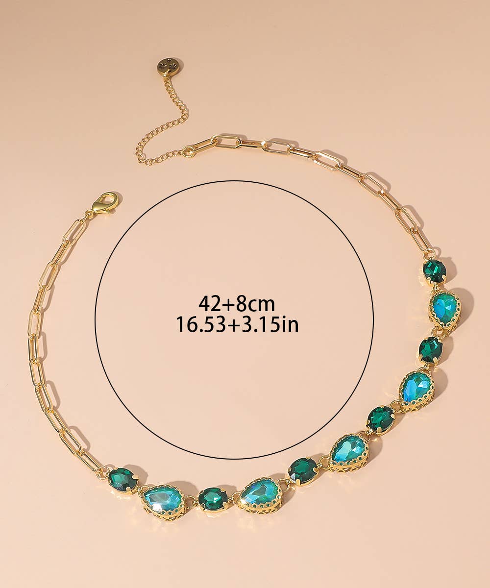 Blossom bijoux - Wholesale Halskettinghanger - Blossom bijoux ketting met kristal- en gouden metalen strass steentjes 25AHCC2033