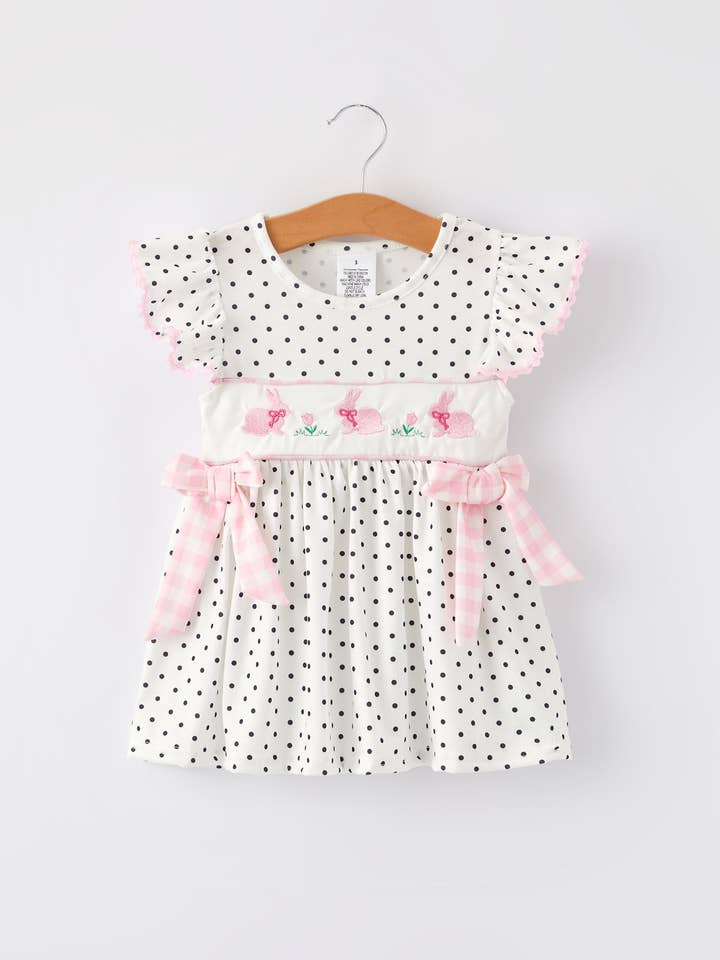 Rylee Faith Designs - Wholesale Top & Short Set - Kids - Easter Bunny Smocking Embroidered Short Sleeve Shorts Set2