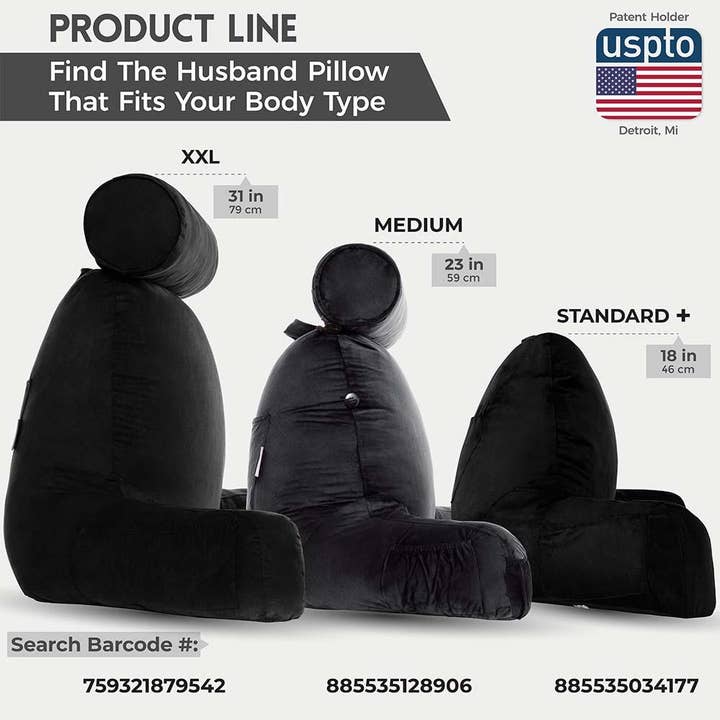 Husband Pillow - Wholesale Bedding pillow - Medium Husband Pillow Aspen Edition Backrest Pillow with Memory Foam56