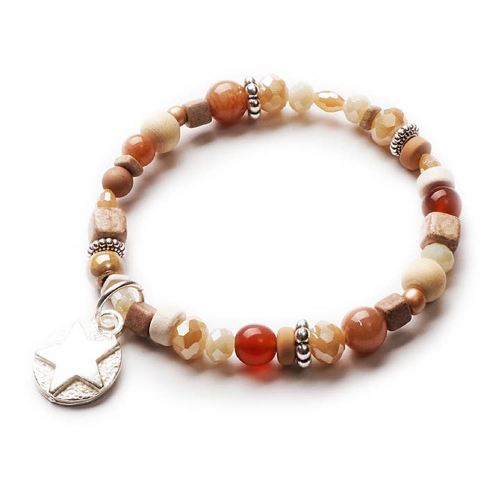 MoccaMousse SilverShiny, gemstone bracelet for wholesale by SchauTime