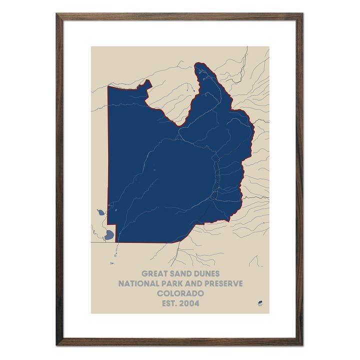 Great Sand Dunes National Park and Preserve Map for wholesale by Muir Way