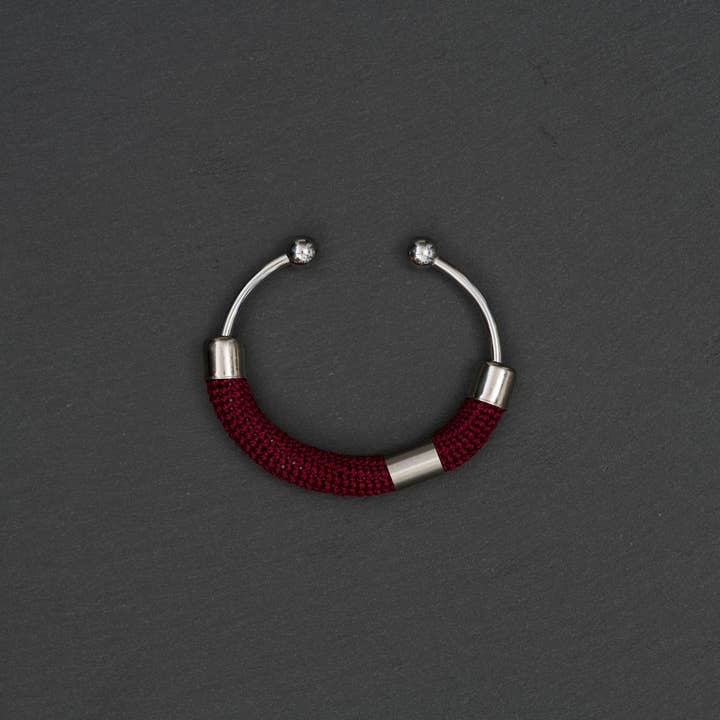 Justerbart Torque-armband i stål och virkad bomull för wholesale av Loom Design