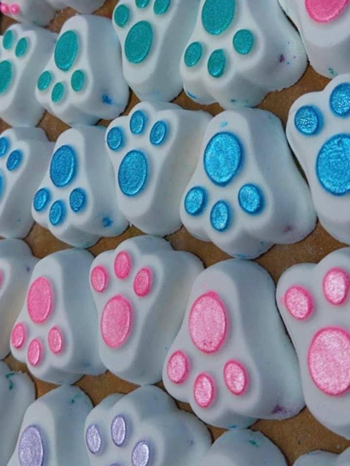 Bunny foot bath bomb for wholesale by Bombshell Beauty bath cosmetics