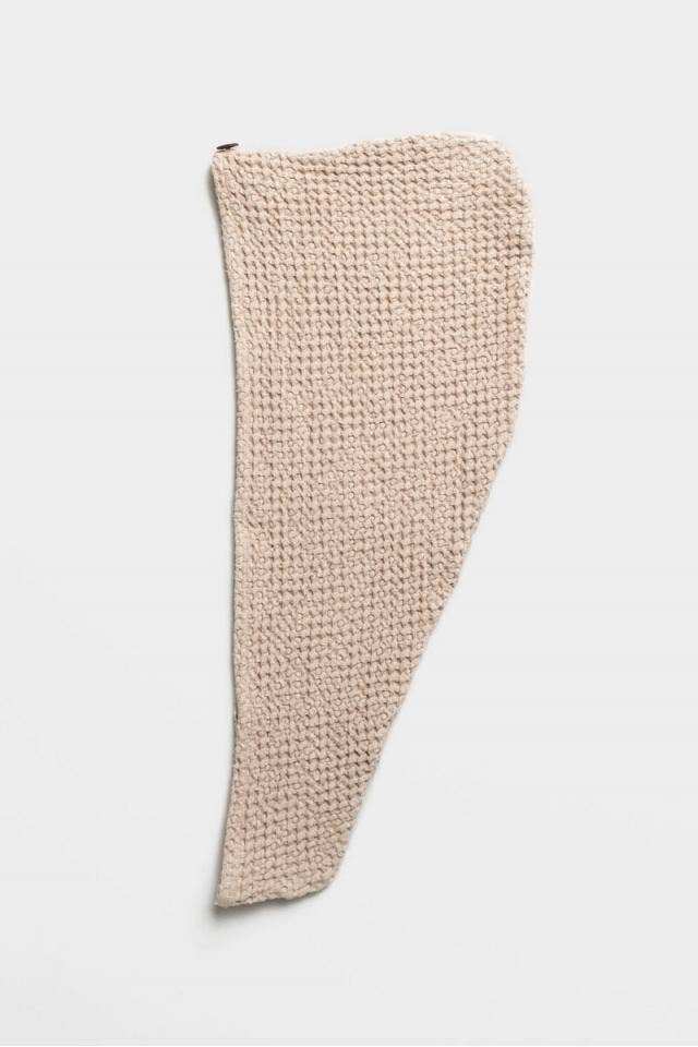MagicLinen (We handle U.S. import procedures for you) – wholesale Hair towel/wrap – Linen waffle hair towel turban in Beige | Gift set2