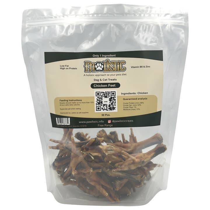 Pawlistic Chicken Feet for Dogs & Cats - 30 Pc for wholesale by Pawlistic
