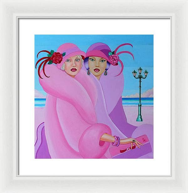 Sharon Tatem Fashion LLC - Wholesale Art Print - Palm Beach Pink Ladies - Framed Print14
