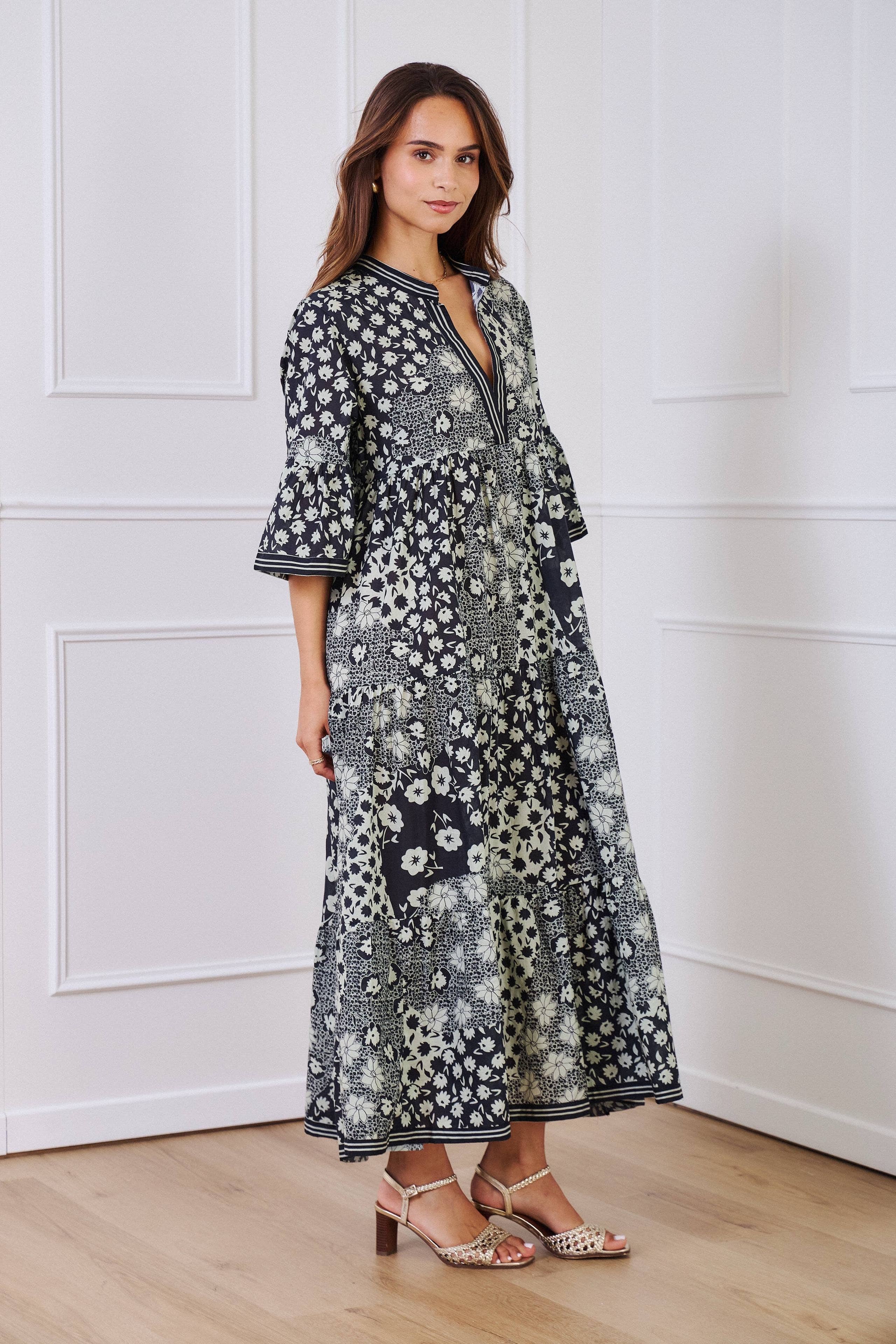 IP  Black batik long cotton dress - Orice for wholesale on Faire4