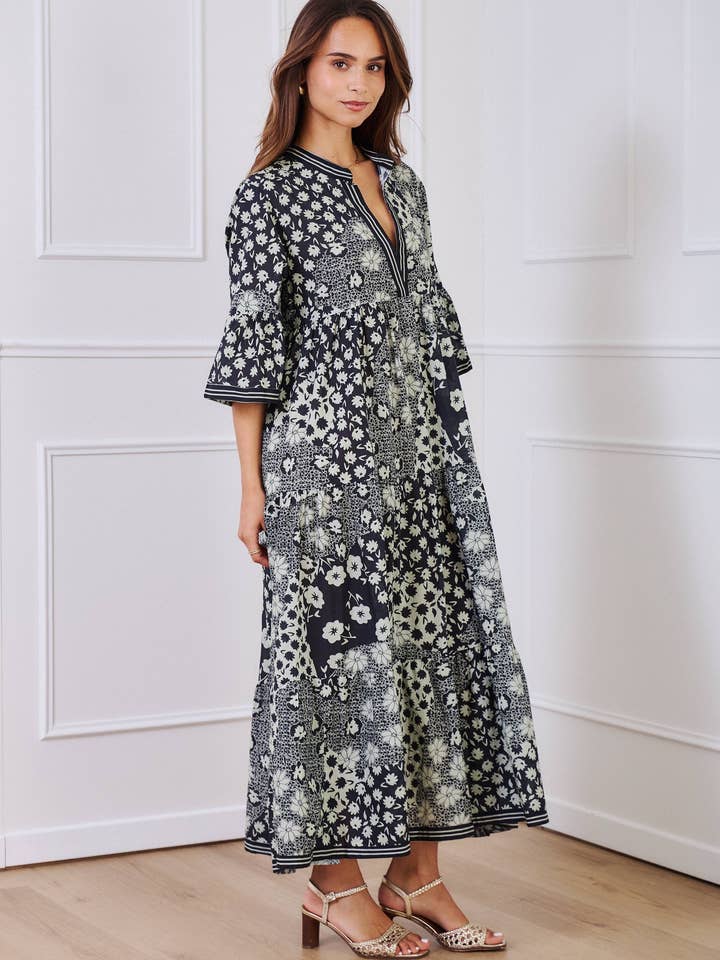 IP Black batik long cotton dress - Orice for wholesale on Faire4