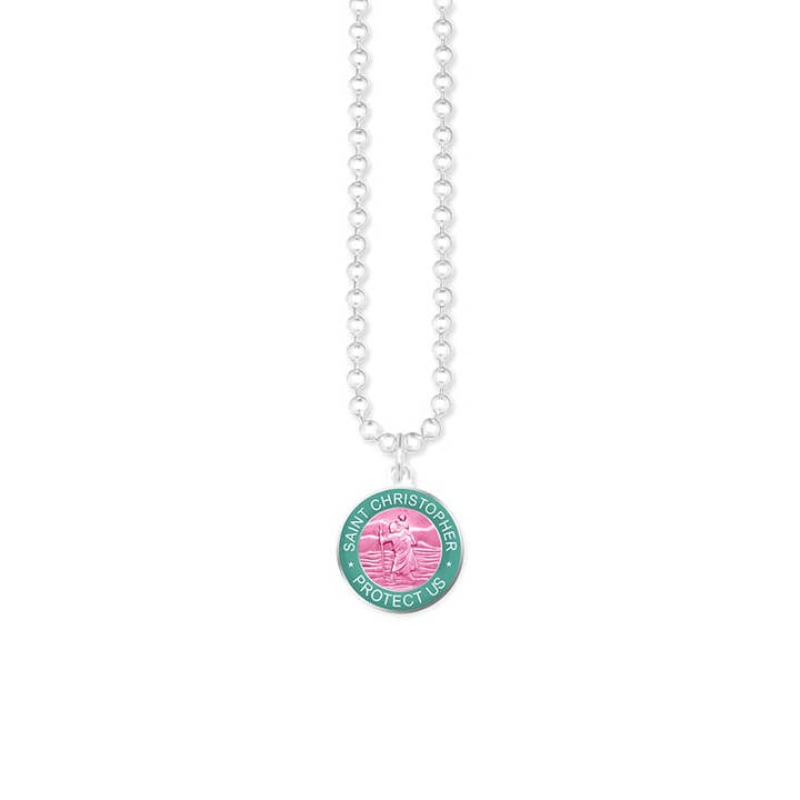 Collier Mini Saint Los Angeles bleu/rose pour la vente par Blest.