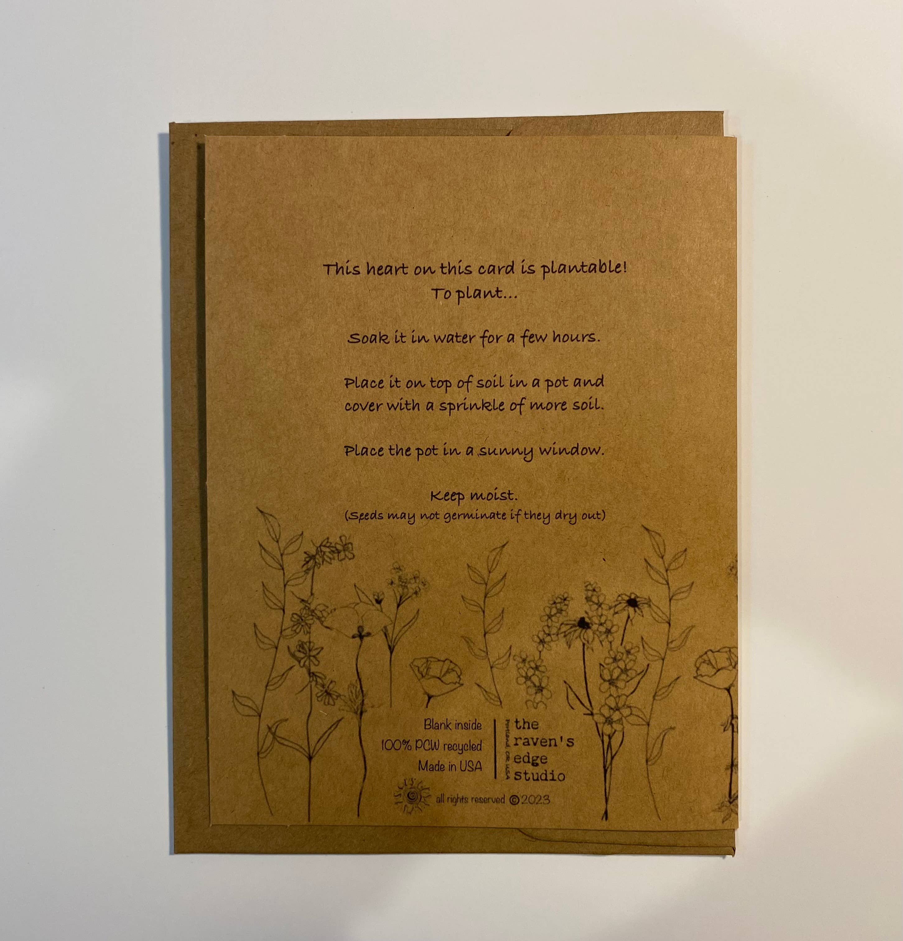 The Raven’s Edge Studio – Großhandel Dankeskarten – Wildblumensamen Pflanzbare Herzkarte: Danke, Umweltfreundlich6