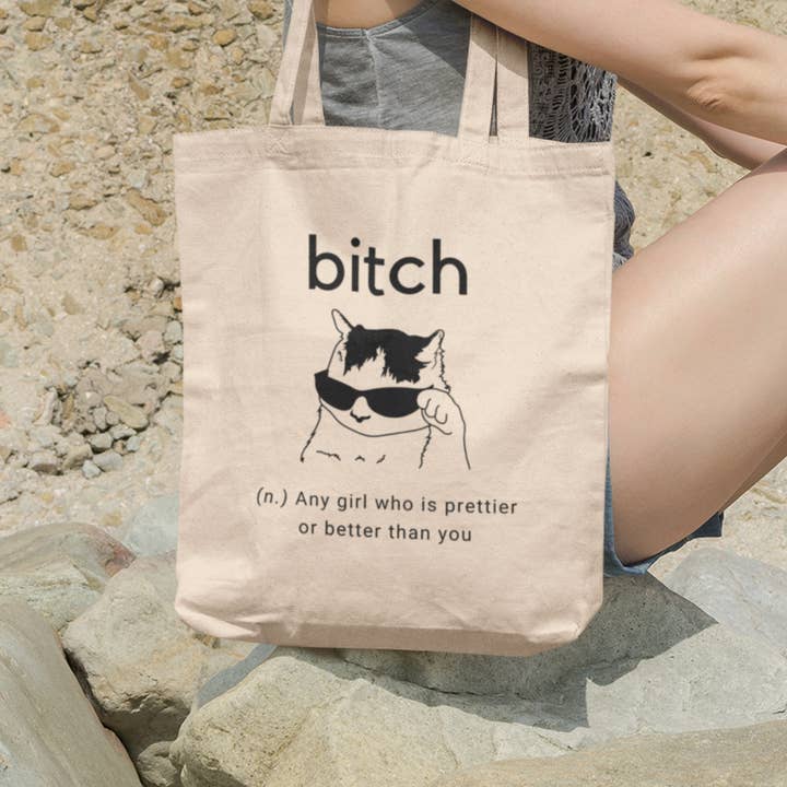 Cotton Canvas Tote Bag; Sarcastic Funny Adult Humor Gift for wholesale by EMESLY
