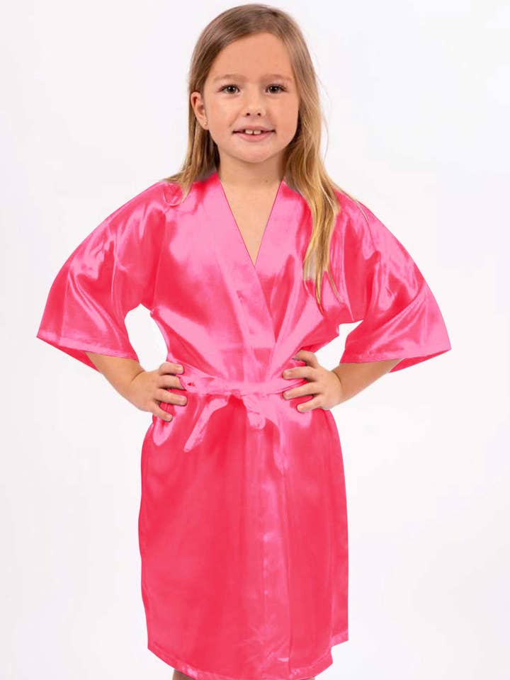GiftsbyPR - Wholesale Robe - Women's - Coral Silk Satin Bridesmaid Robes, Personalized Satin Robes