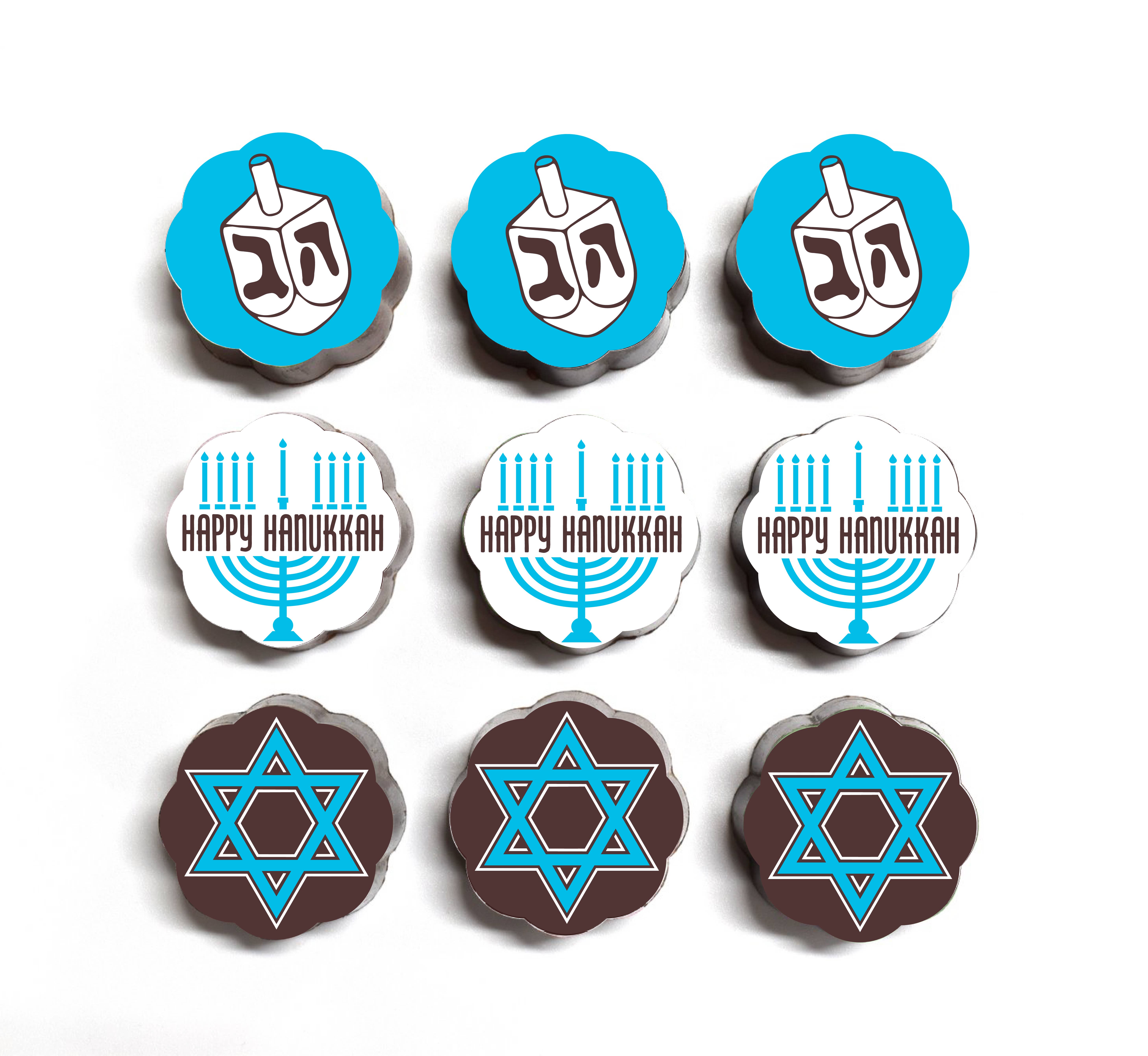 Chouquette - Wholesale Chocolate Box - Hanukkah Chocolate Covered Caramels - Box of 52