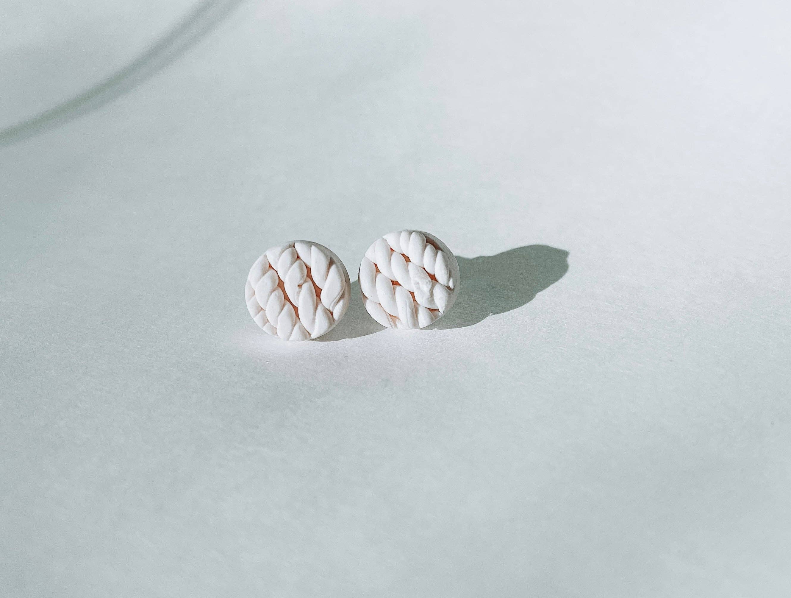 LivCreated – wholesale Stud/post earrings – Knitted Studs | Handmade Polymer Clay Earrings5