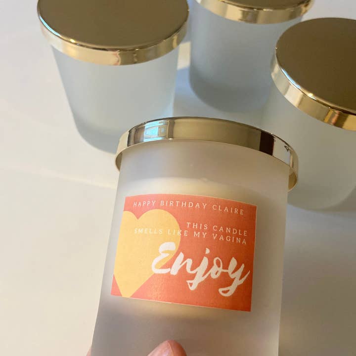 Personalised Smells Like My Vagina/ Birthday Candle/ Funny Candles / Funny Gifts/ Birthday Gifts/ Friendship Candle for wholesale by Giftieness